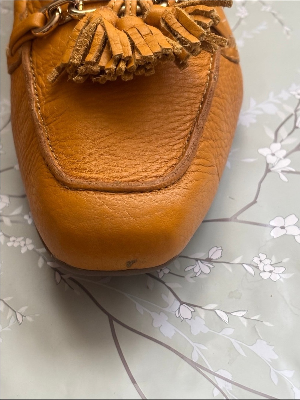 Talbots Mustard Yellow Leather Tassel Loafers - Picture 4 of 4